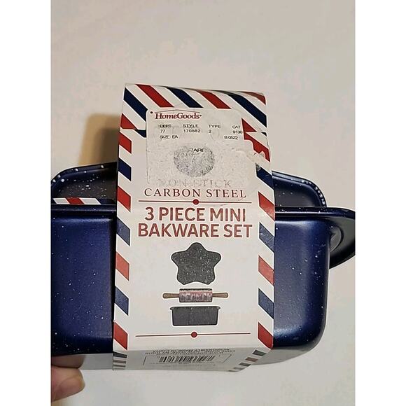 Core Kitchen 3 pc Mini Bakeware Set Loaf Pan Spring Form Pan Bamboo Rolling Pin - Picture 8 of 8